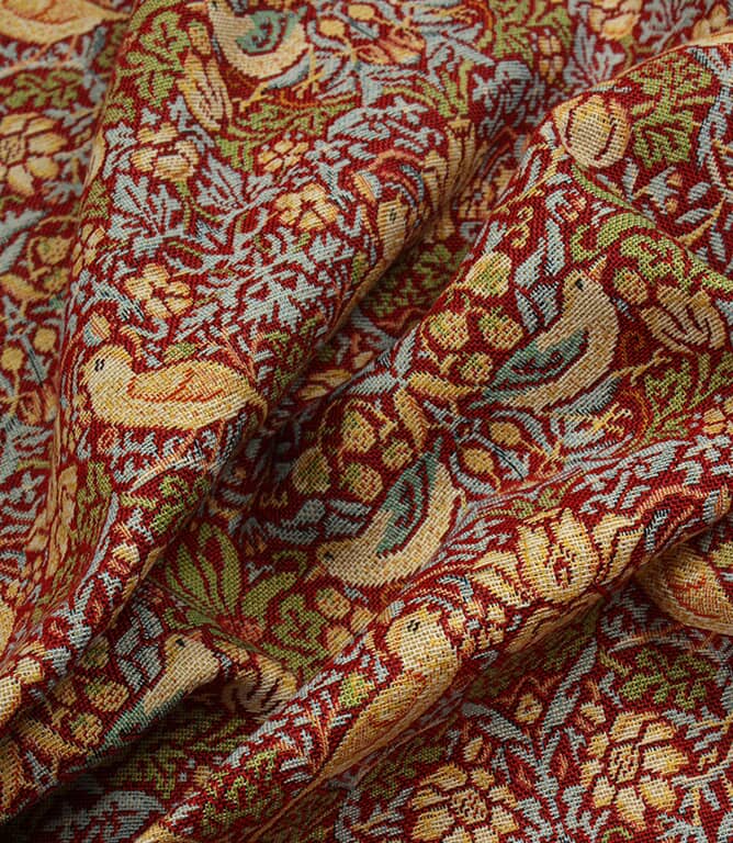 William Morris  Strawberry Thief Tapestry Mini Fabric / Wine