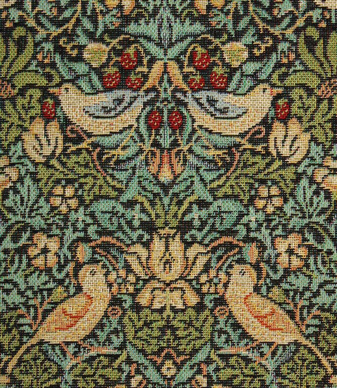 William Morris  Strawberry Thief Tapestry Mini Fabric / Black