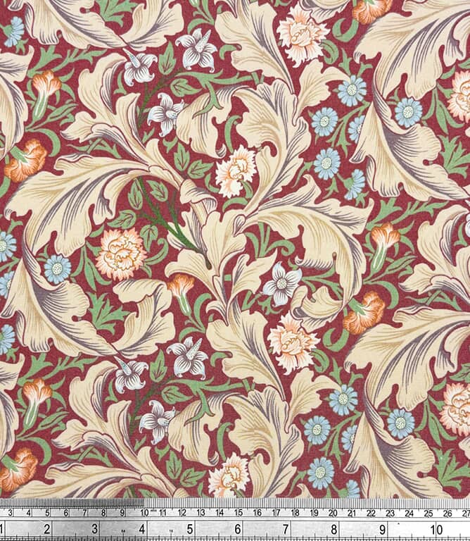 William Morris  Leicester Outdoor Fabric / Wine