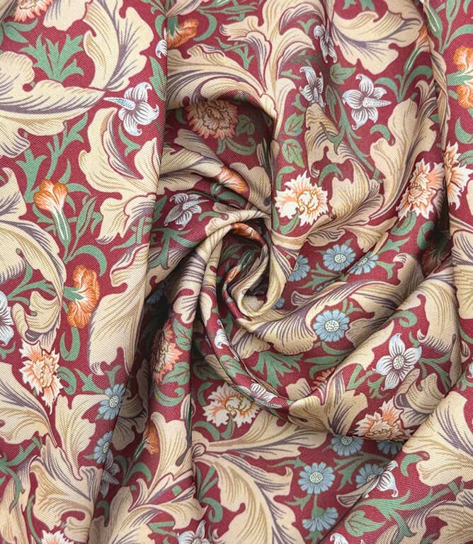 William Morris  Leicester Outdoor Fabric / Wine