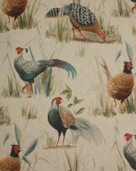 Country Pheasants Fabric / Natural Country Pheasants Fabric / Natural