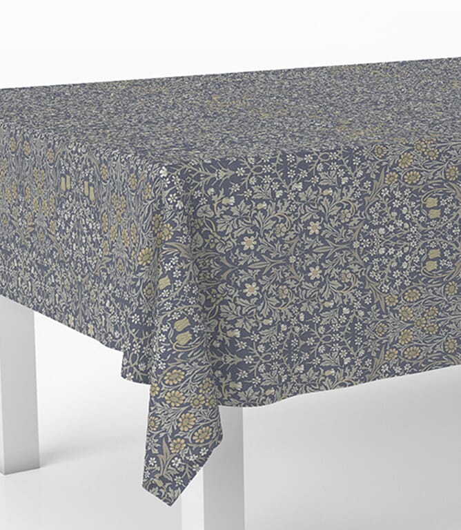 William Morris Blackthorne Oilcloth Fabric / River William Morris Blackthorne Oilcloth Fabric / River