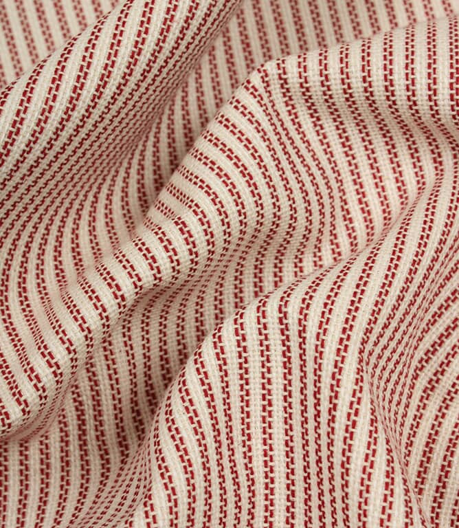 Highbury Stripe Fabric / Red