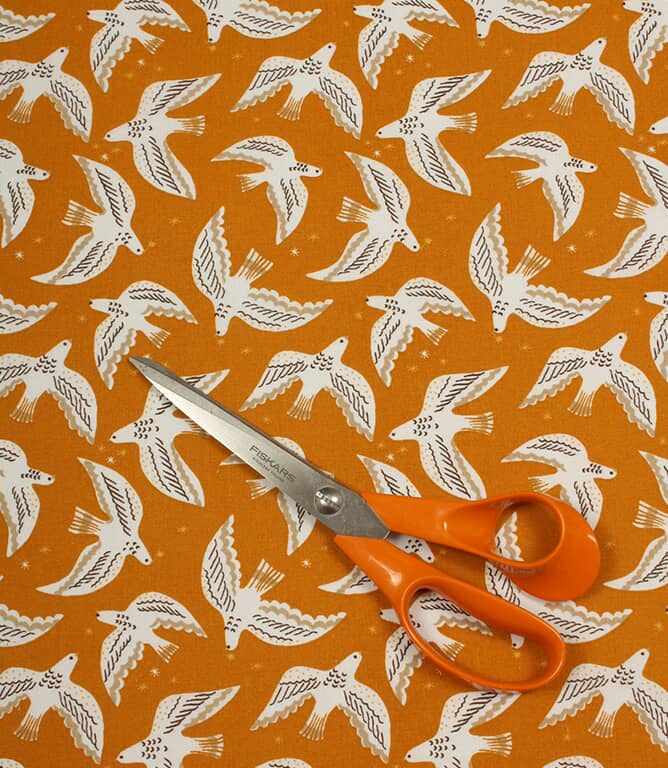 Starlit Doves Fabric / Peanut