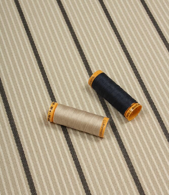 Baltimore Stripe FR Fabric / Stone / Navy