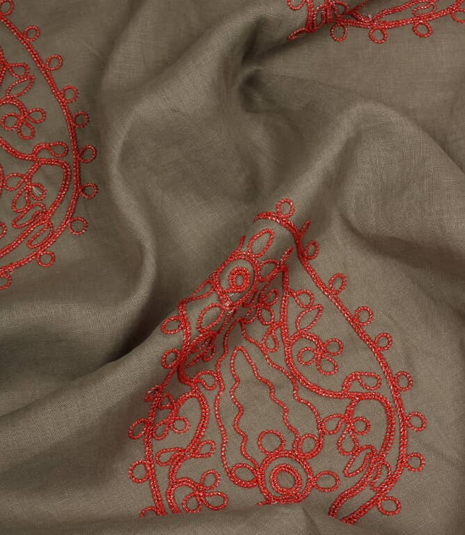 Design Forum Kashmir Fabric / Linen / Red