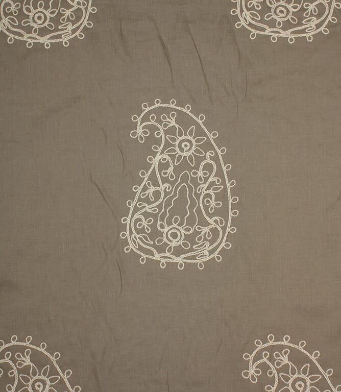 Linen / Ivory Kashmir Fabric