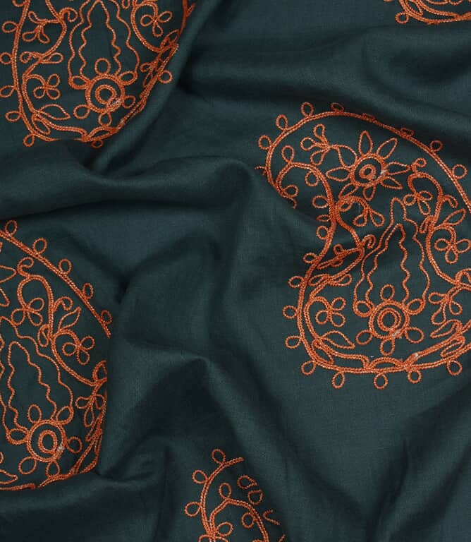Design Forum Kashmir Fabric / Blue / Tangerine