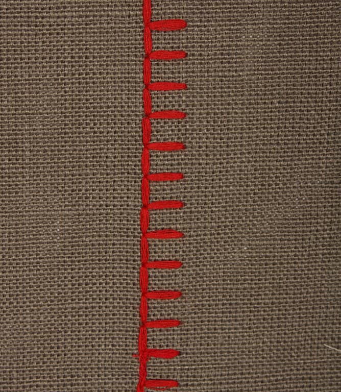 Design Forum Stitched Up Fabric / Slate / Red