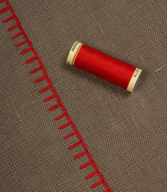 Design Forum Stitched Up Fabric / Slate / Red