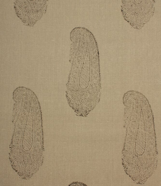 Linen / Noir / Gold Bagaduru Fabric