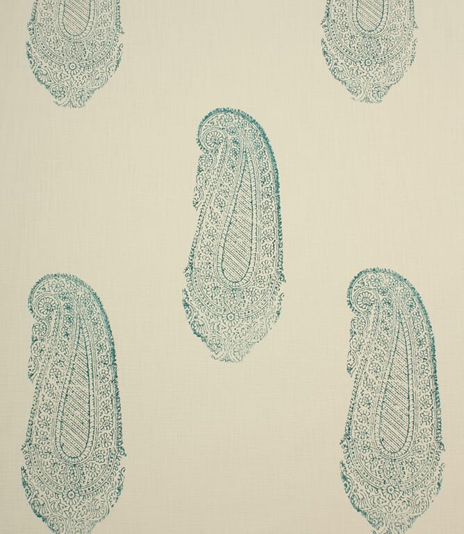 Ivory / Teal Bagaduru Fabric