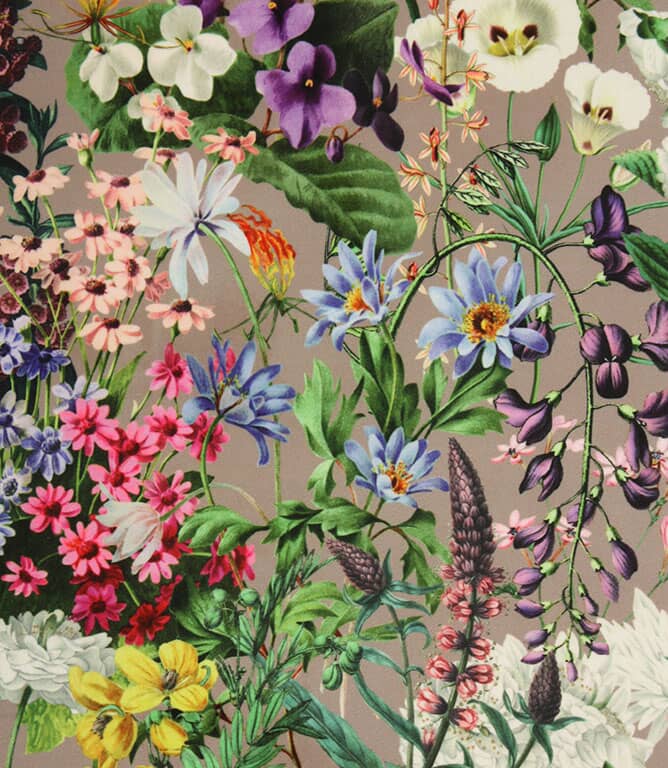 Flower Garden Velvet Fabric / Multi