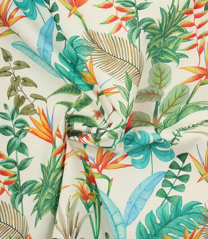 Heliconia Outdoor Fabric / White