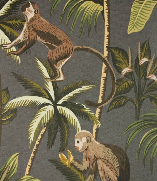 Mr Monkey Matt PVC Fabric / Grey