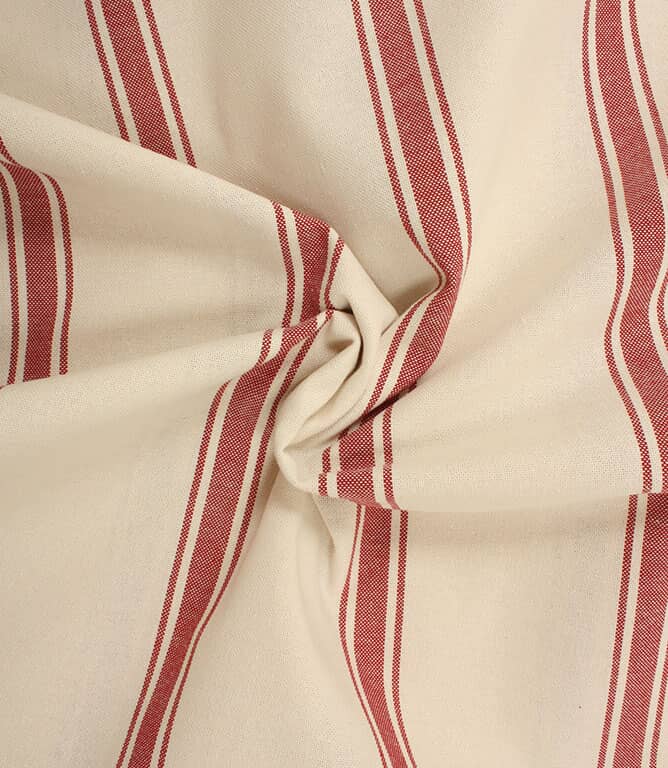 St Agnes Wide Stripe Fabric / Red