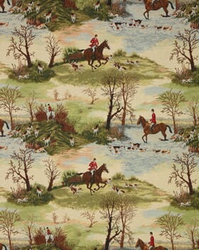 Horse and Hound Tapestry Fabric / Multi