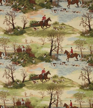 Horse and Hound Tapestry Fabric