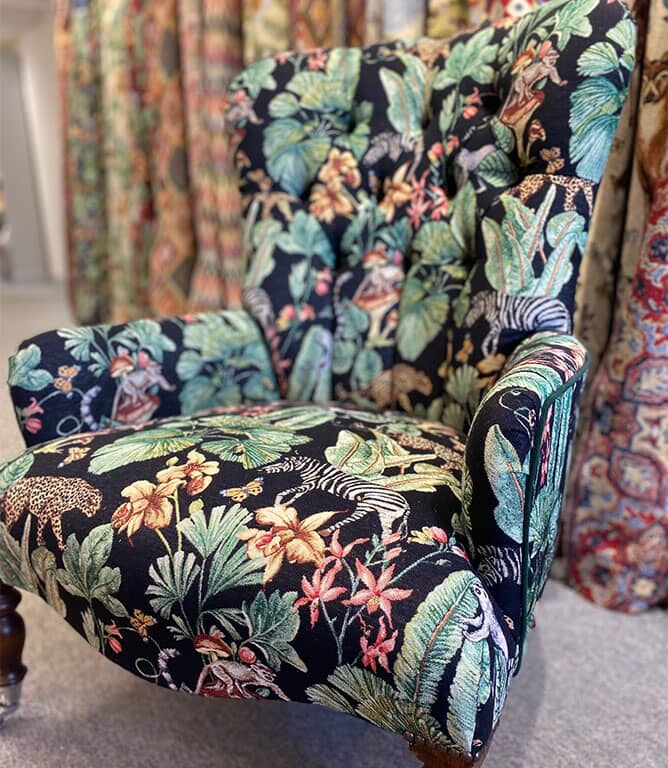 Tropical Forest Tapestry Fabric / Red