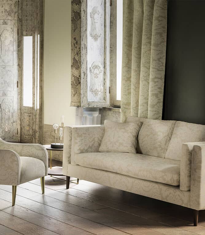 Chalfield Damask Fabric / Parchment