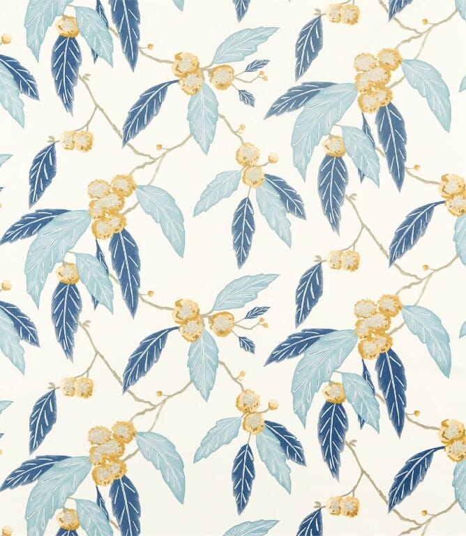 Saffron / Cobalt Coppice Fabric