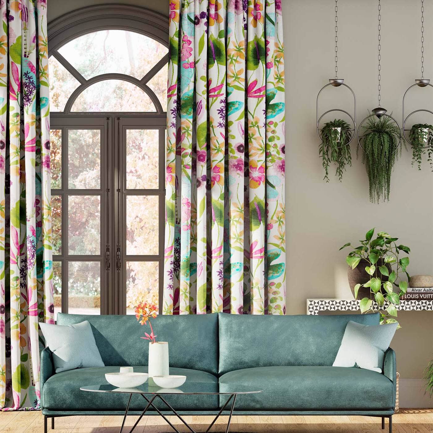 Harlequin Nalina Fabric / Flamingo / Papaya / Loganberry