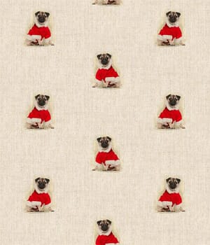 Festive Pug Fabric