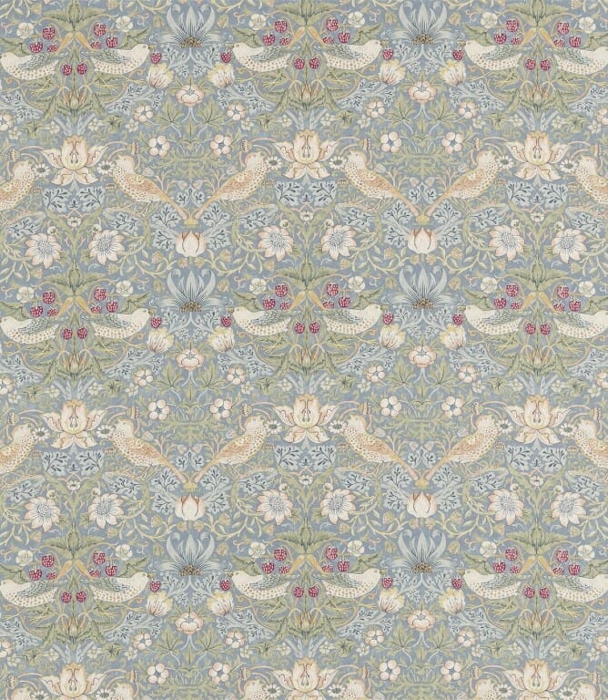 Slate / Vellum Strawberry Thief Fabric