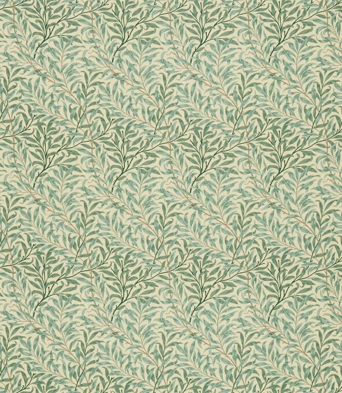 Cream / Pale Green Willow Boughs Fabric
