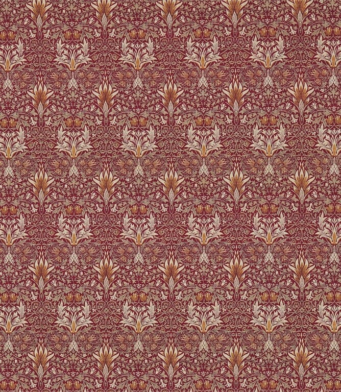 Claret / Gold Snakeshead Fabric