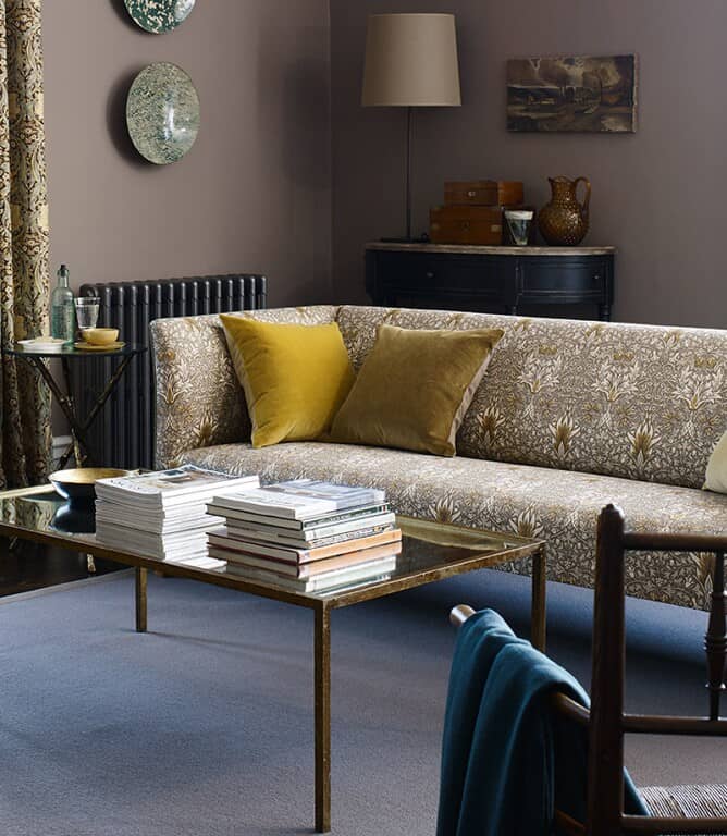 Morris & Co Snakeshead Fabric / Pewter / Gold