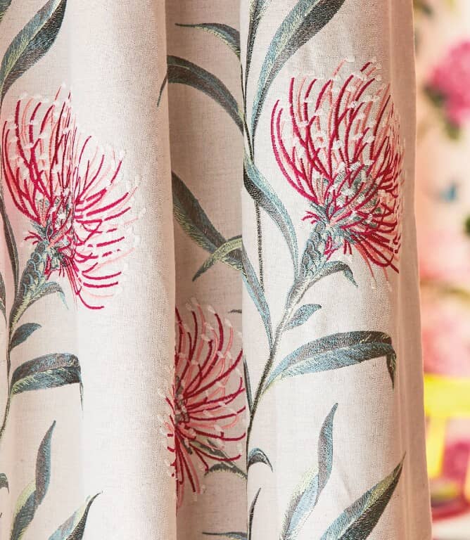 Sanderson Catherinae Embroidery Fabric / Fuchsia