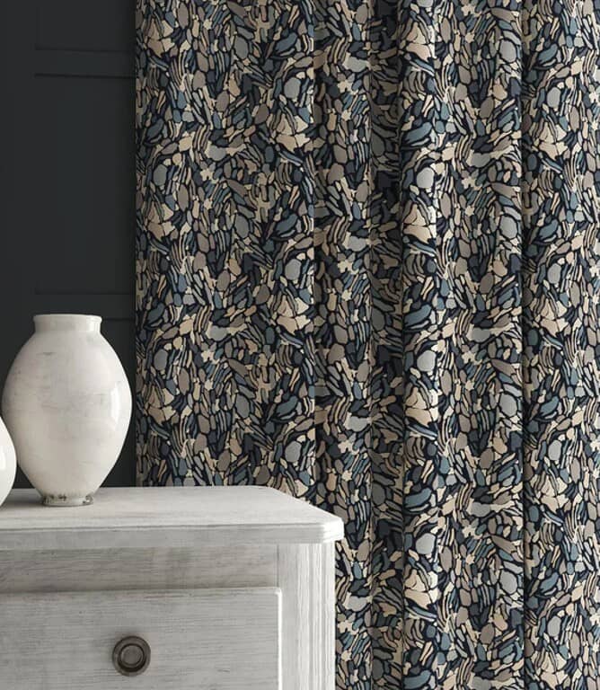 Linwood Fabrics Chesil Beach Fabric / Blue Granite