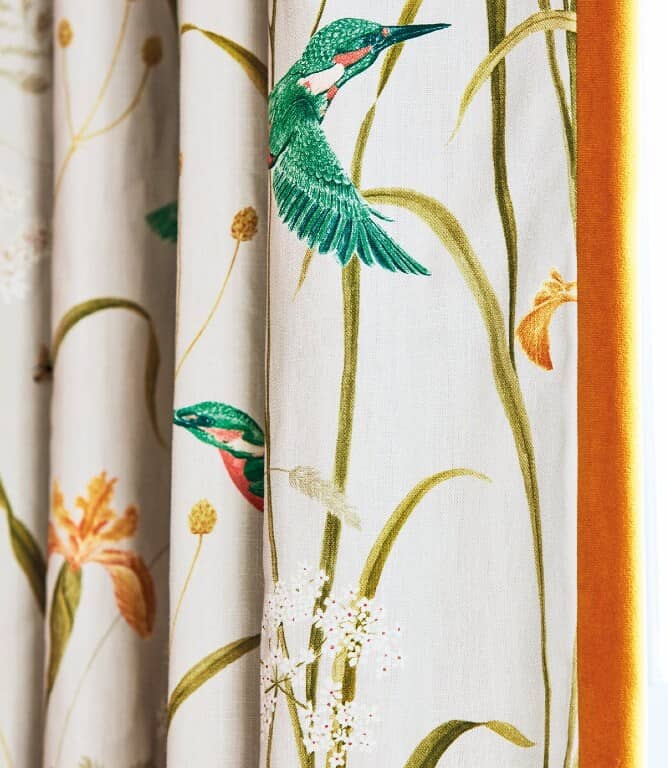 Sanderson Kingfisher and Iris Fabric / Azure / Linen