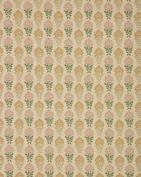 Flower Meadow Fabric / Soft Pink / Soft Gold