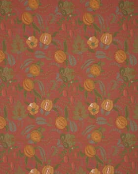 Fruit Meadow Linen Look Fabric / Red