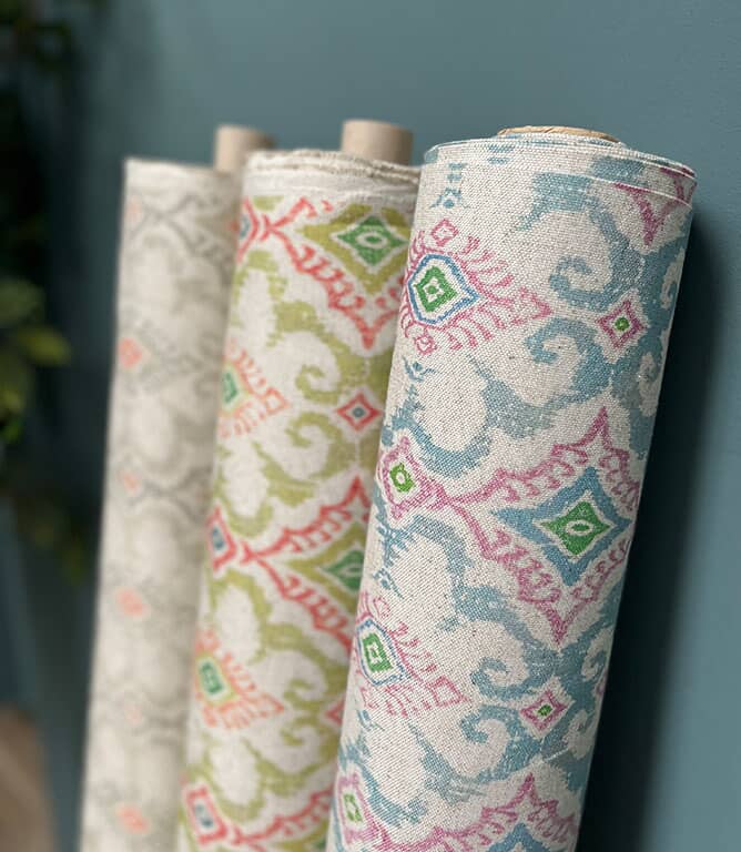 Daria Wide Fabric / Duck Egg / Soft Pink