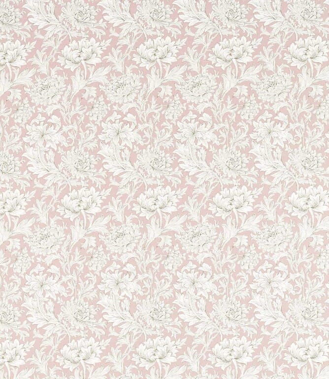 Morris & Co Chrysanthemum Toile Fabric / Cochineal Pink