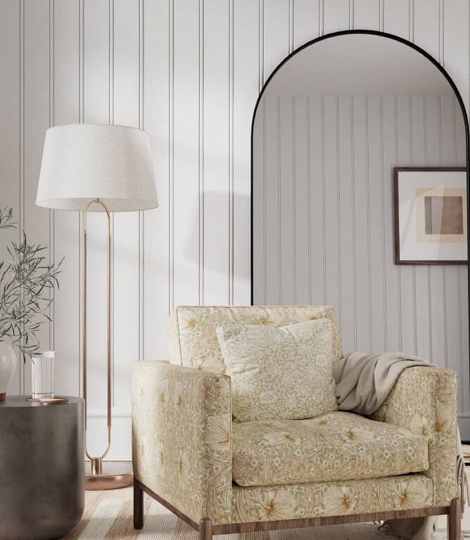 Morris & Co Pimpernel Fabric / Cochineal Pink