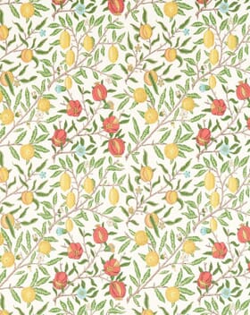 Morris & Co Fruit Fabric / Leaf Green / Madder