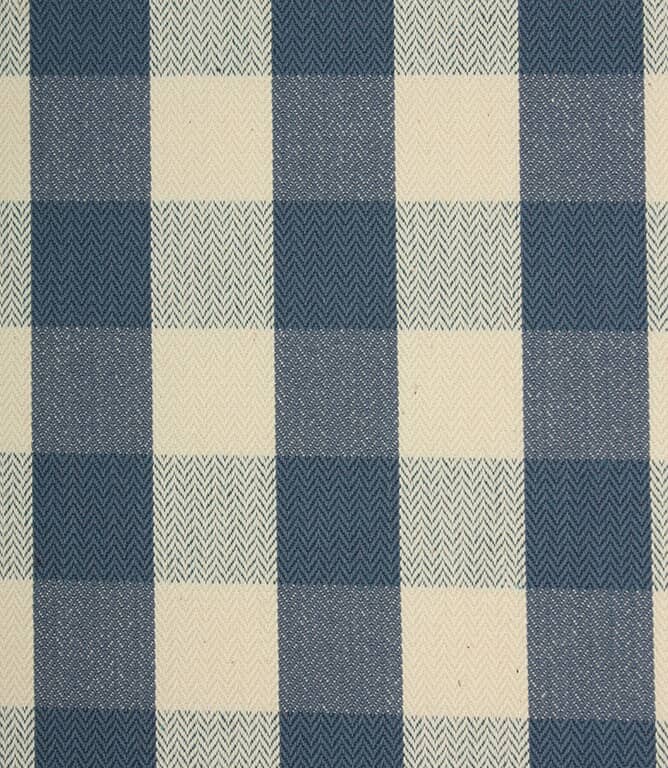 Blue check deals curtain fabric