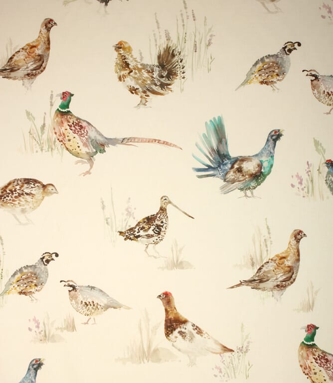 Cream Game Birds Fabric