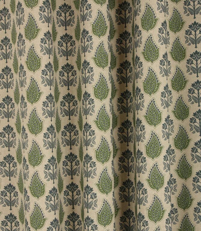 Nora Fabric / Indigo / Sap Green Just Fabrics
