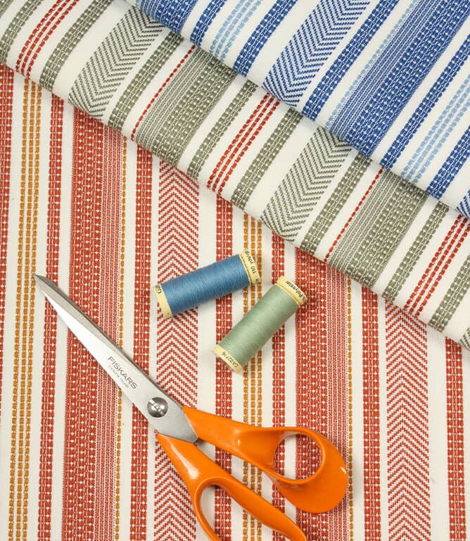 Iona Stripe Outdoor Fabric / Marine