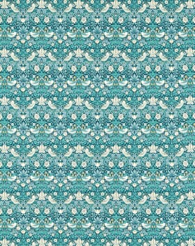 Strawberry Thief Fabric / Teal