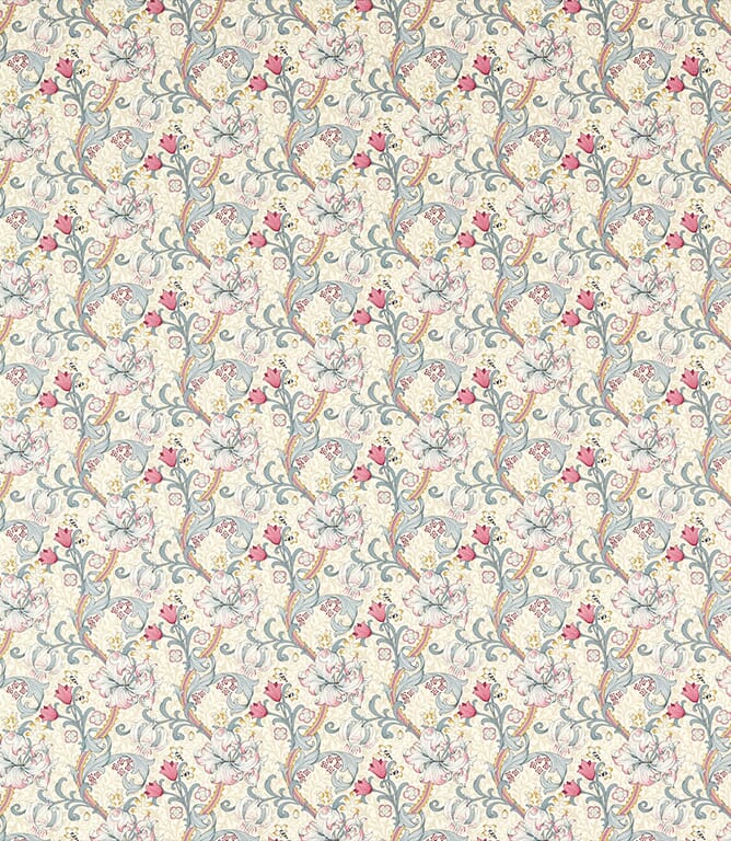 Dove / Plum Golden Lily Fabric