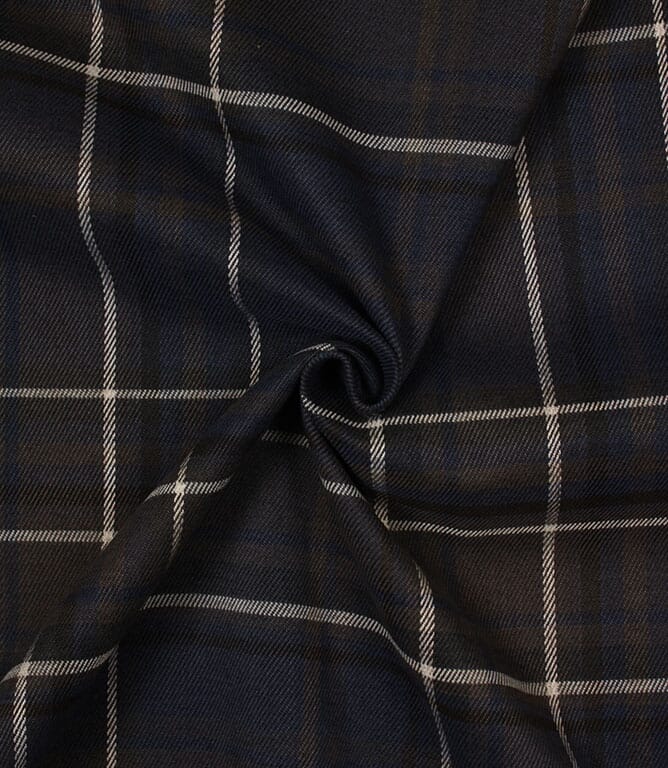 Clyde Check FR Fabric / Navy