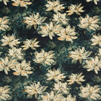 Waterlily Velvet Fabric / Navy