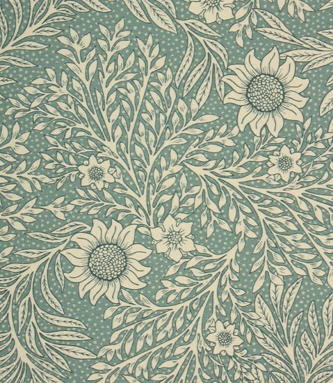 Saltram Floral Acrylic Fabric / Blue