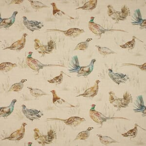Linen Game Birds Small Fabric